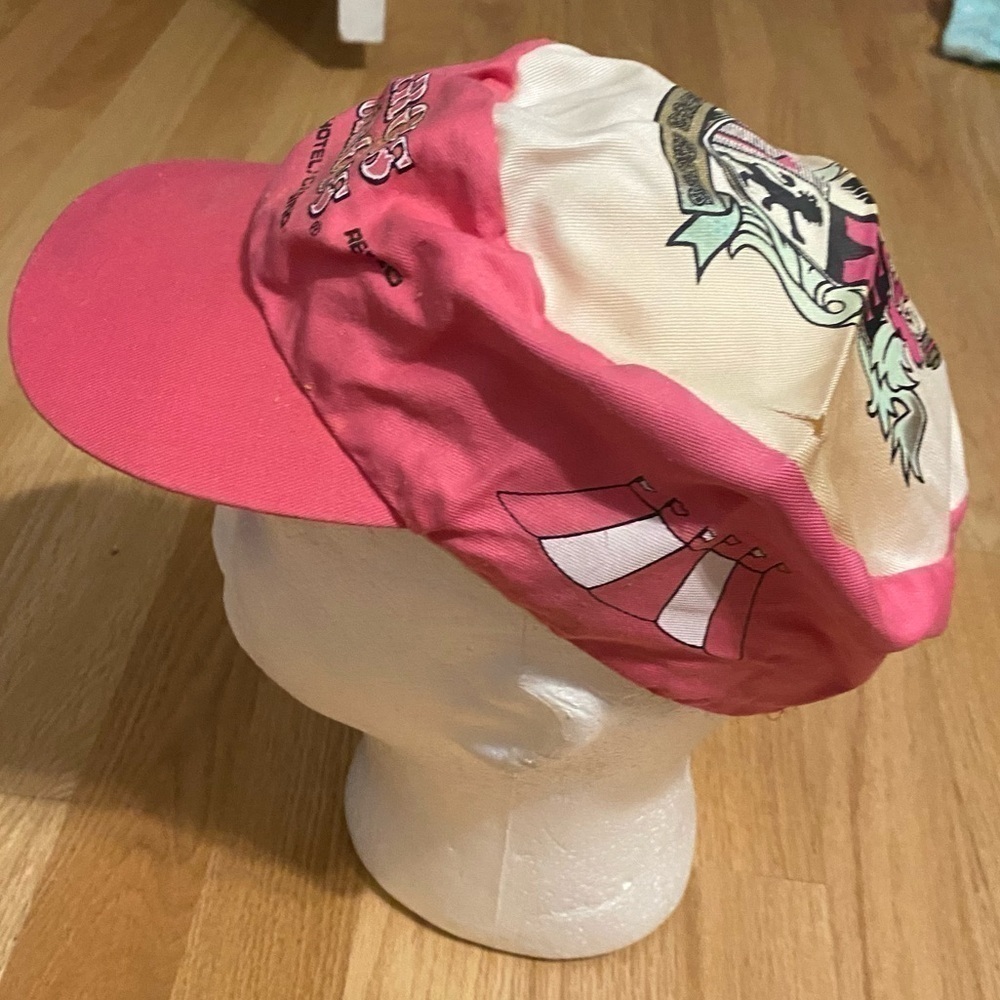 Vintage Circus Circus Las Vegas Painters Hat Casino Snap Back Pink Nevada - Picture 4 of 9